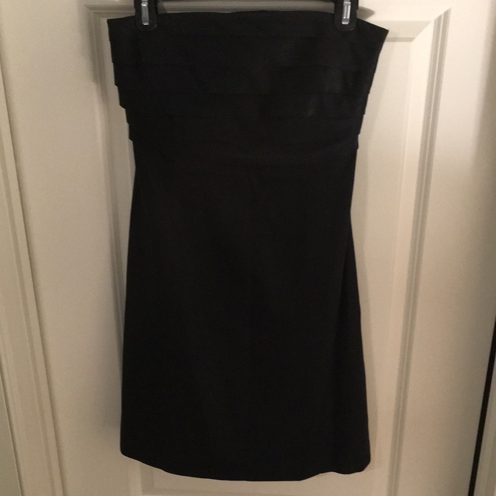 Strapless Black Dress with Pleats
